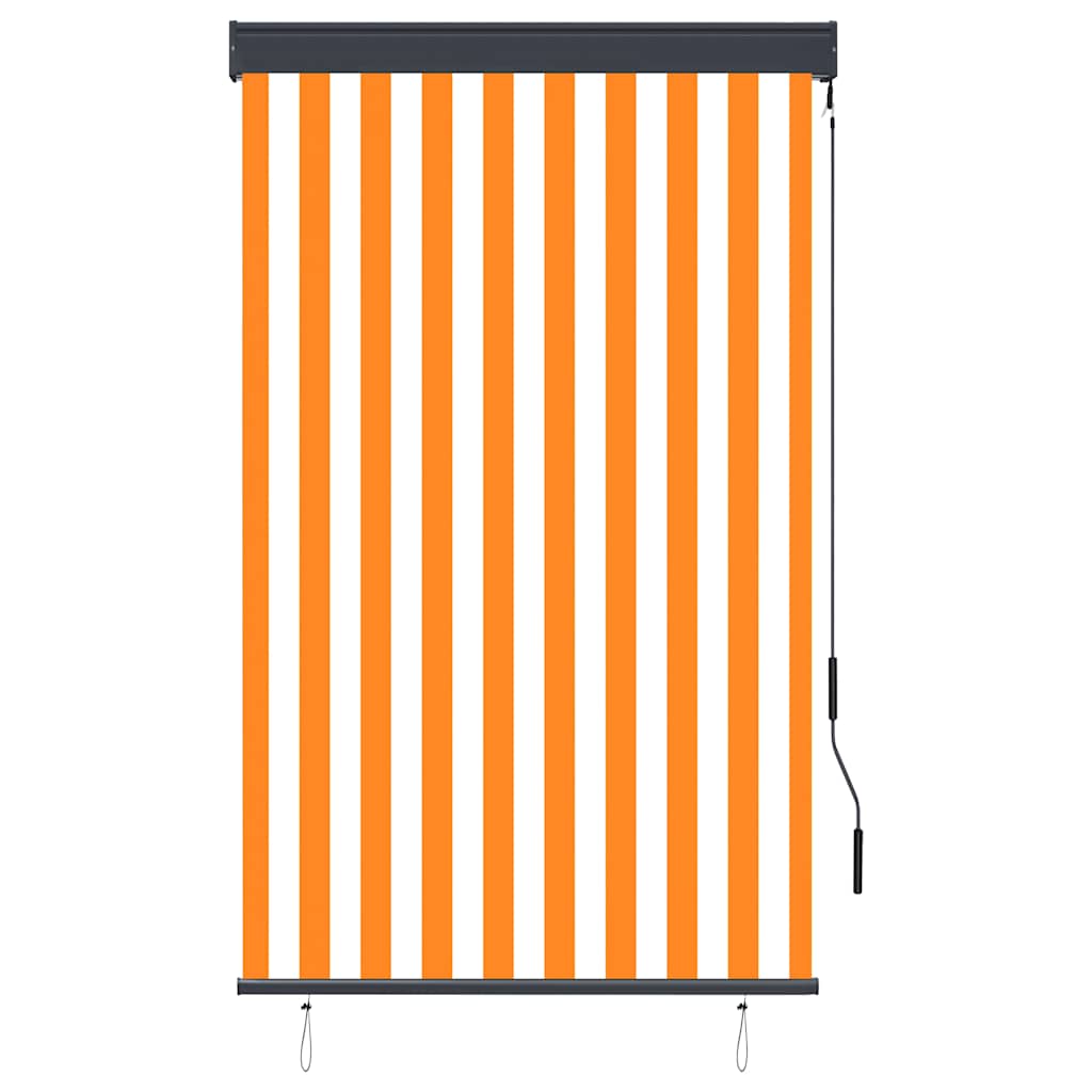 Utendørs rullegardin 100x250 cm hvit og oransje vidaXL