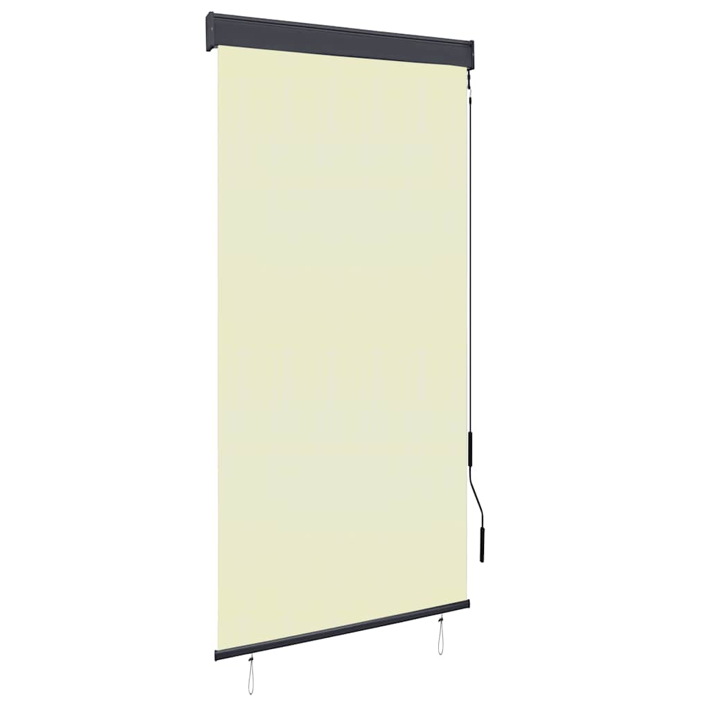 Utendørs rullegardin 100x250 cm kremhvit vidaXL