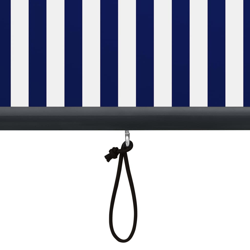 Utendørs rullegardin 140x250 cm blå og hvit