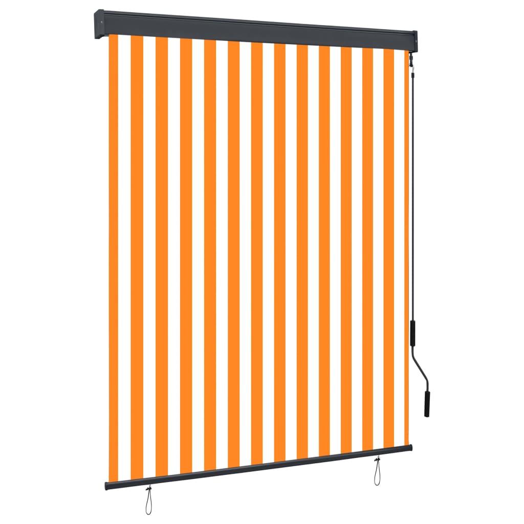 Utendørs rullegardin 140x250 cm hvit og oransje