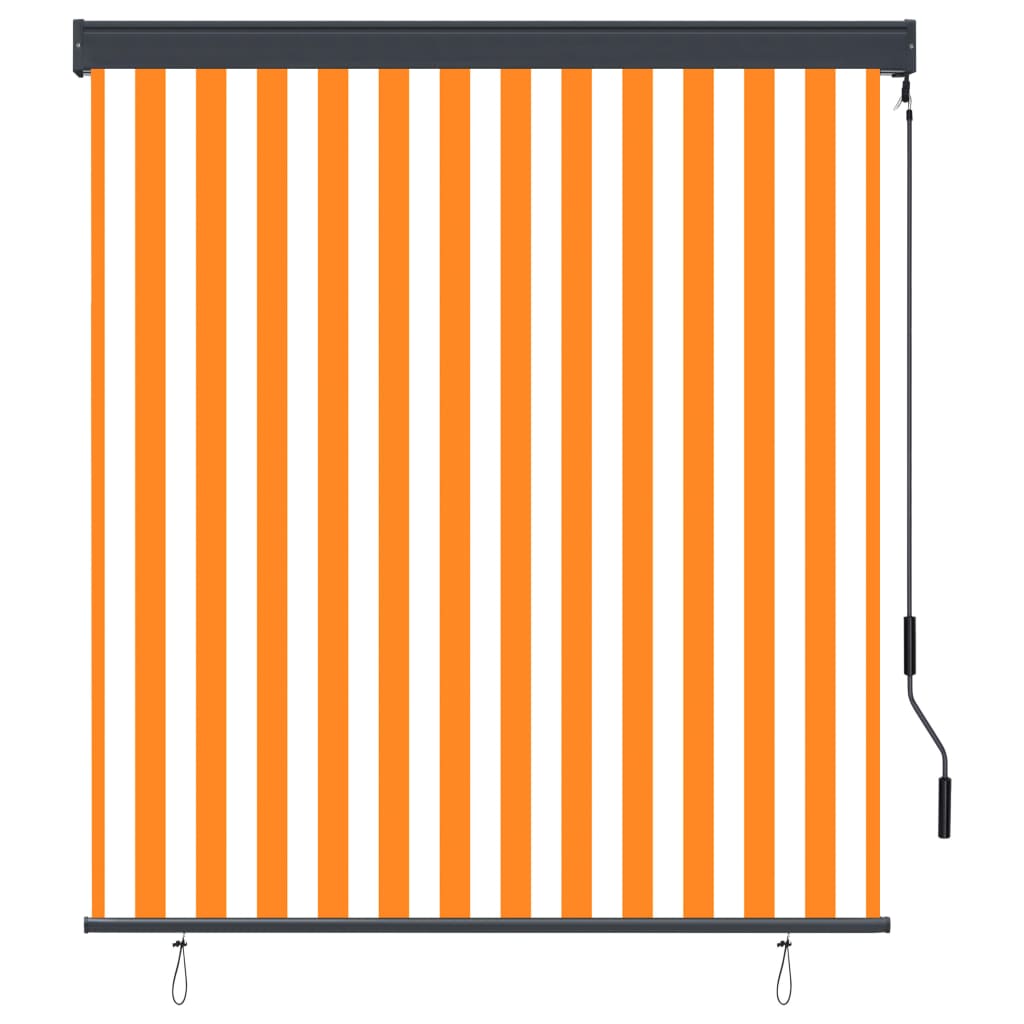 Utendørs rullegardin 140x250 cm hvit og oransje