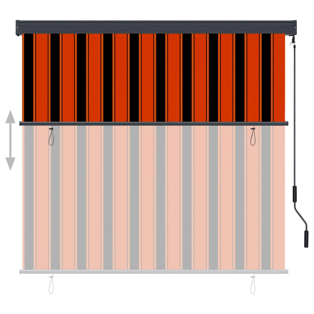 Utendørs rullegardin 160x250 cm oransje og brun