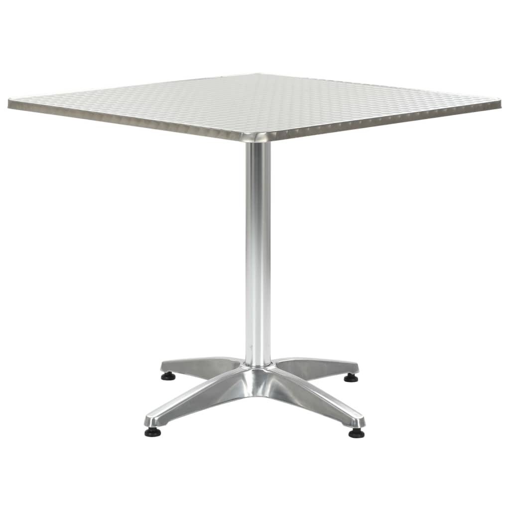 Hagebord sølv 80x80x70 cm aluminium