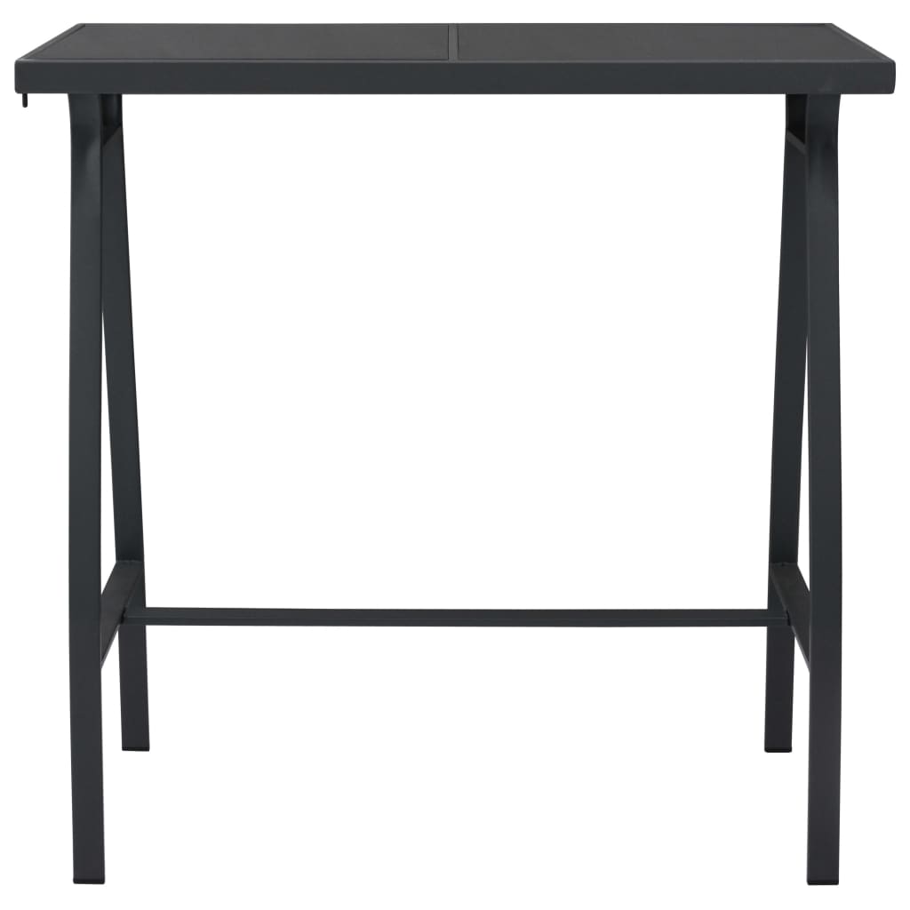 Barbord til hage svart 110x60x110 cm herdet glass