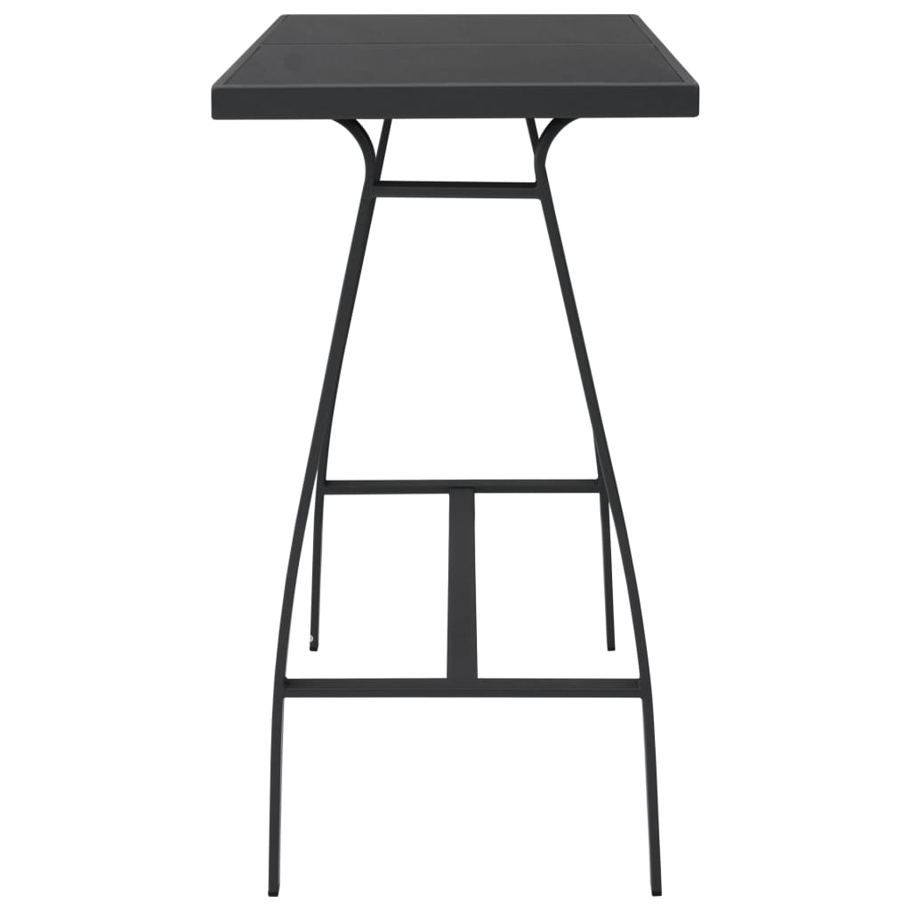 Barbord til hage svart 110x60x110 cm herdet glass
