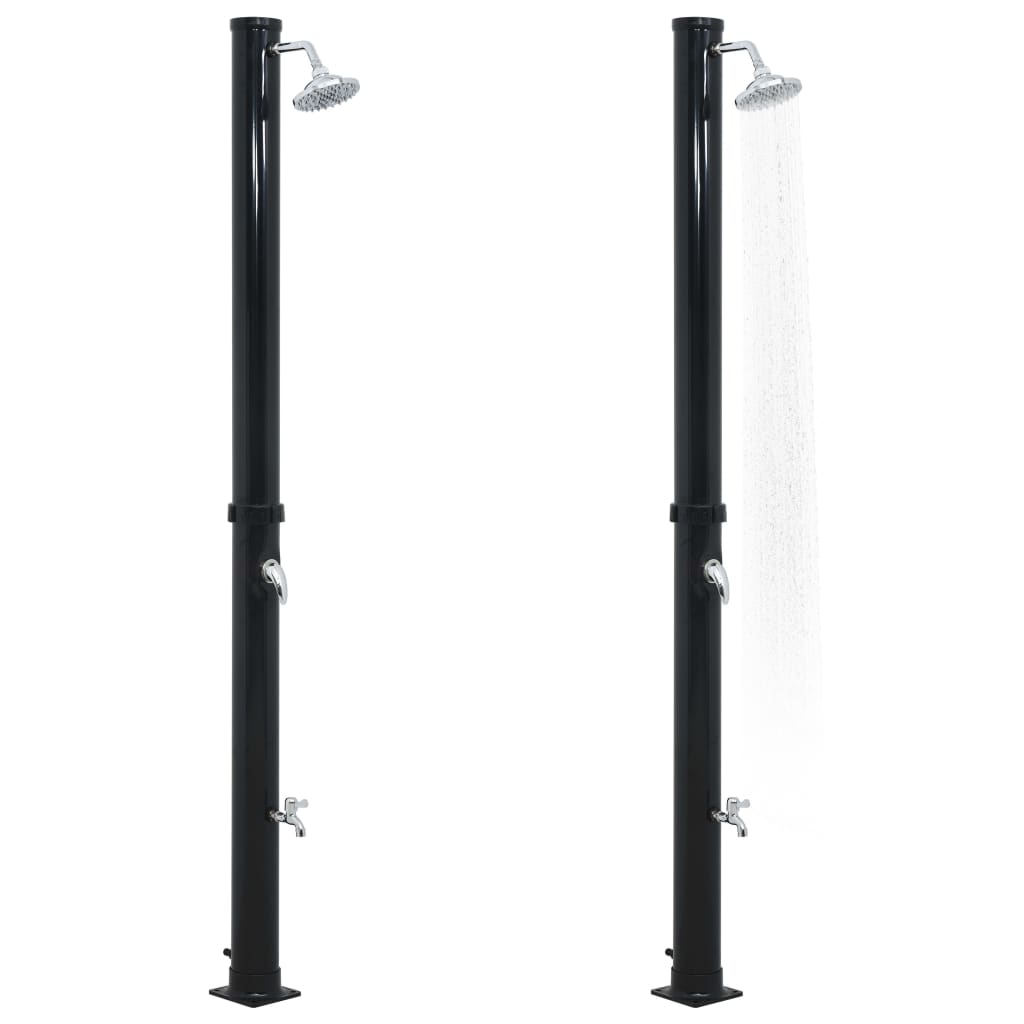 Soloppvarmet dusj svart 220 cm 20 L