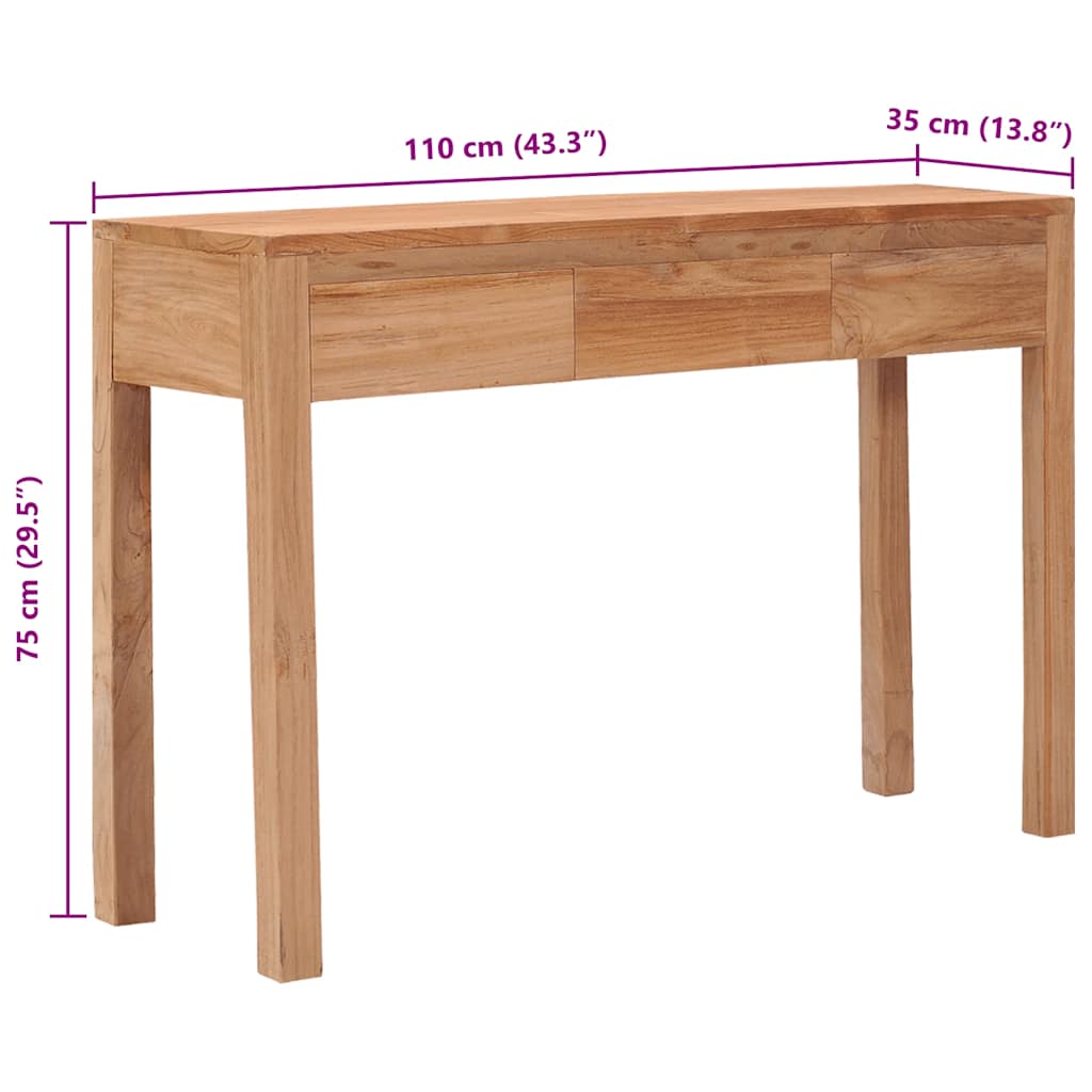Konsollbord 110x35x75 cm heltre teak