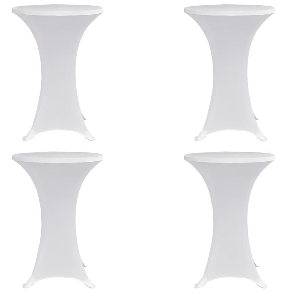 Stående bordduk Ø70 cm hvit strekk 4 stk