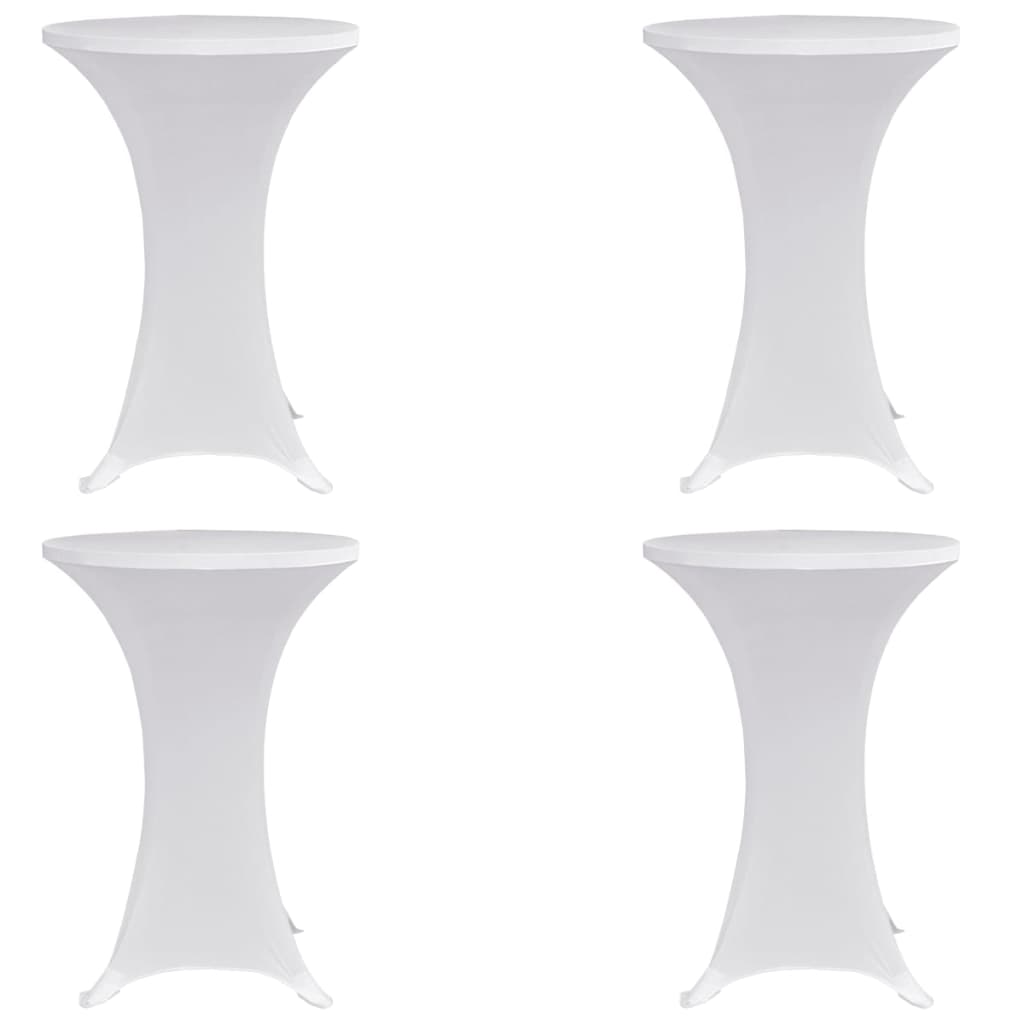 Stående bordduk Ø80 cm hvit strekk 4 stk