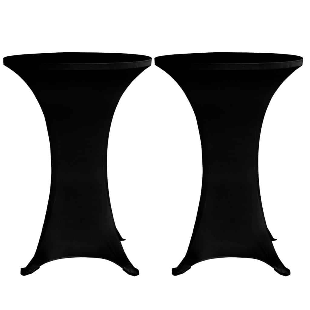 Stående bordduk Ø60 cm svart strekk 4 stk