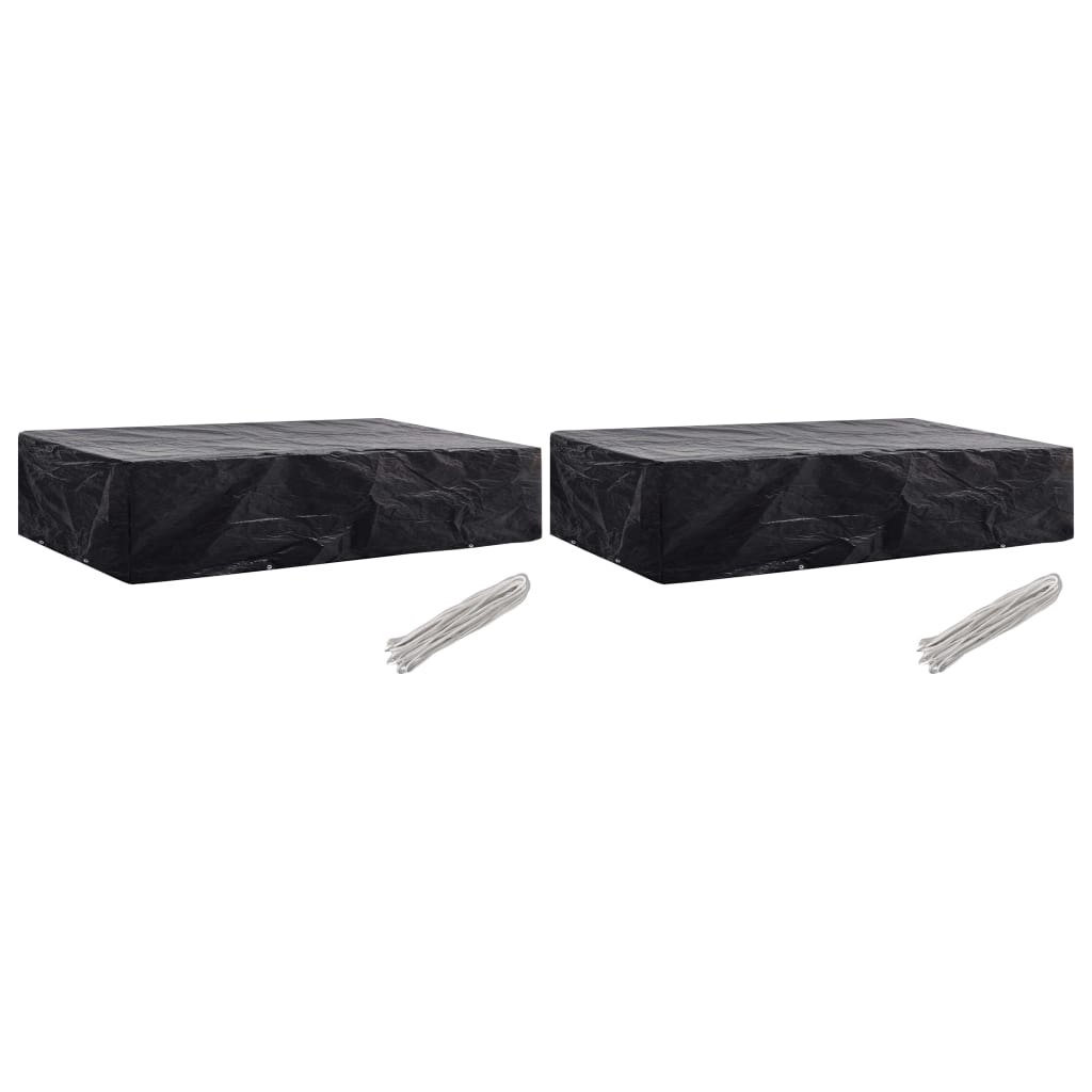 Solsengtrekk for hage 2 stk 8 maljer 218x77x55 cm vidaXL