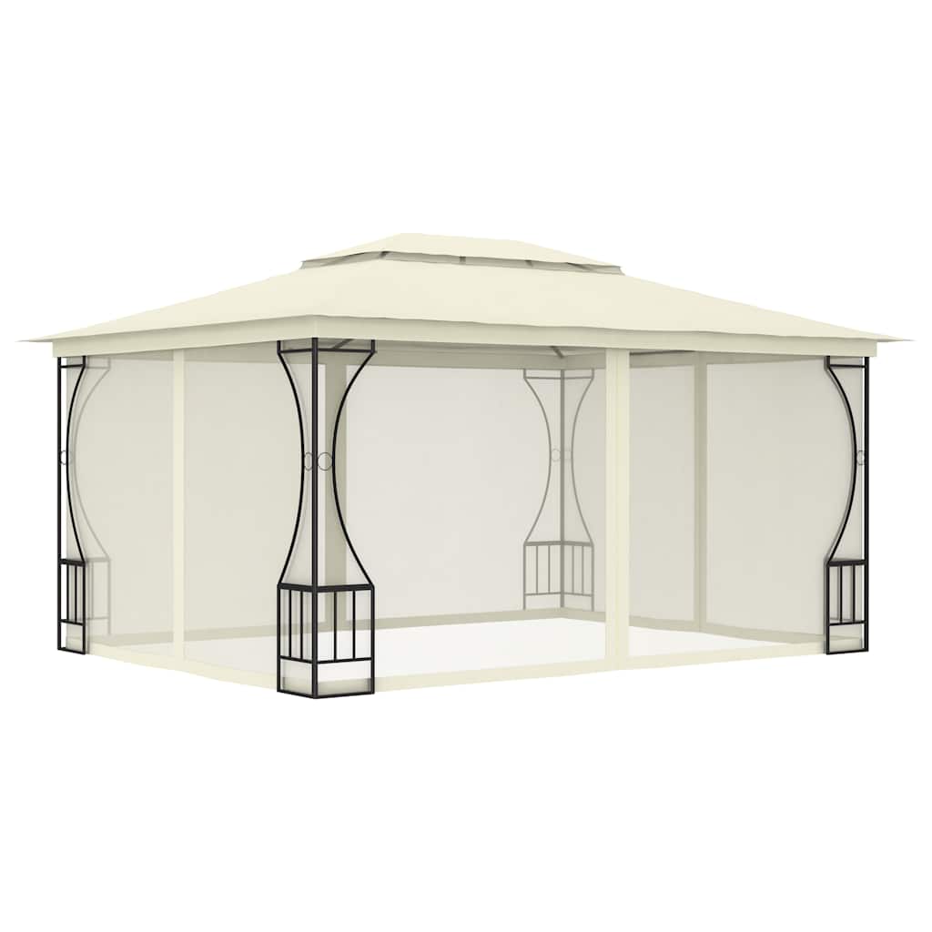 Paviljong med nett 300x400x265 m kremhvit