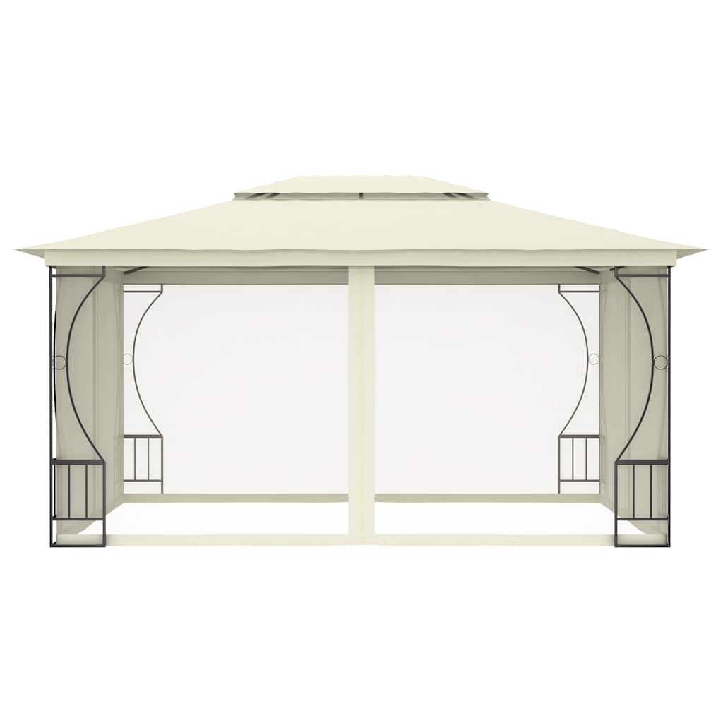 Paviljong med nett 300x400x265 m kremhvit