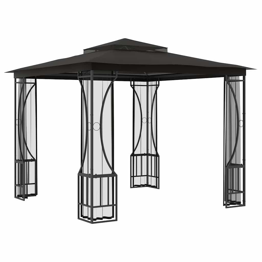 Paviljong med nett 300x300x265 m antrasitt