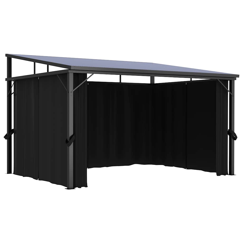 Paviljong med gardin 405x294x244 cm antrasitt