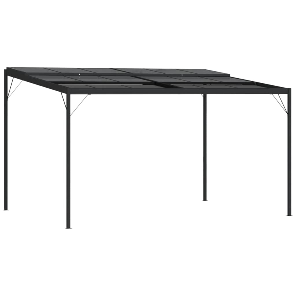 Paviljong med tak antrasitt 4x3x2,5 m aluminium og stål