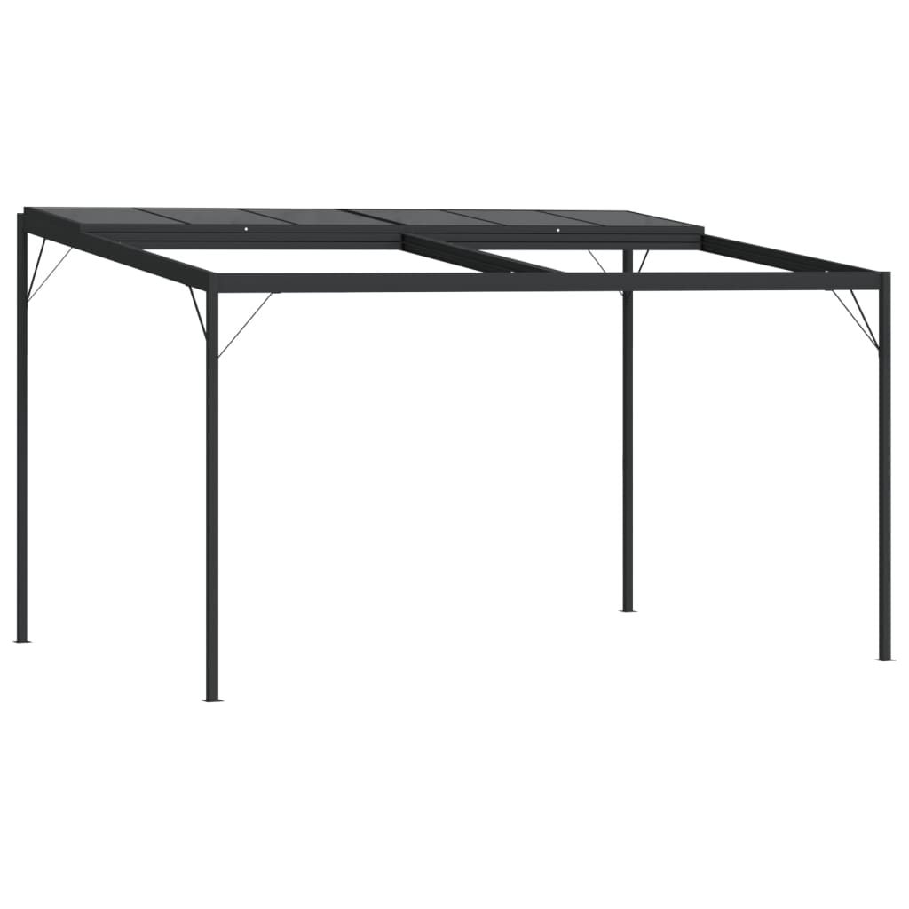 Paviljong med tak antrasitt 4x3x2,5 m aluminium og stål