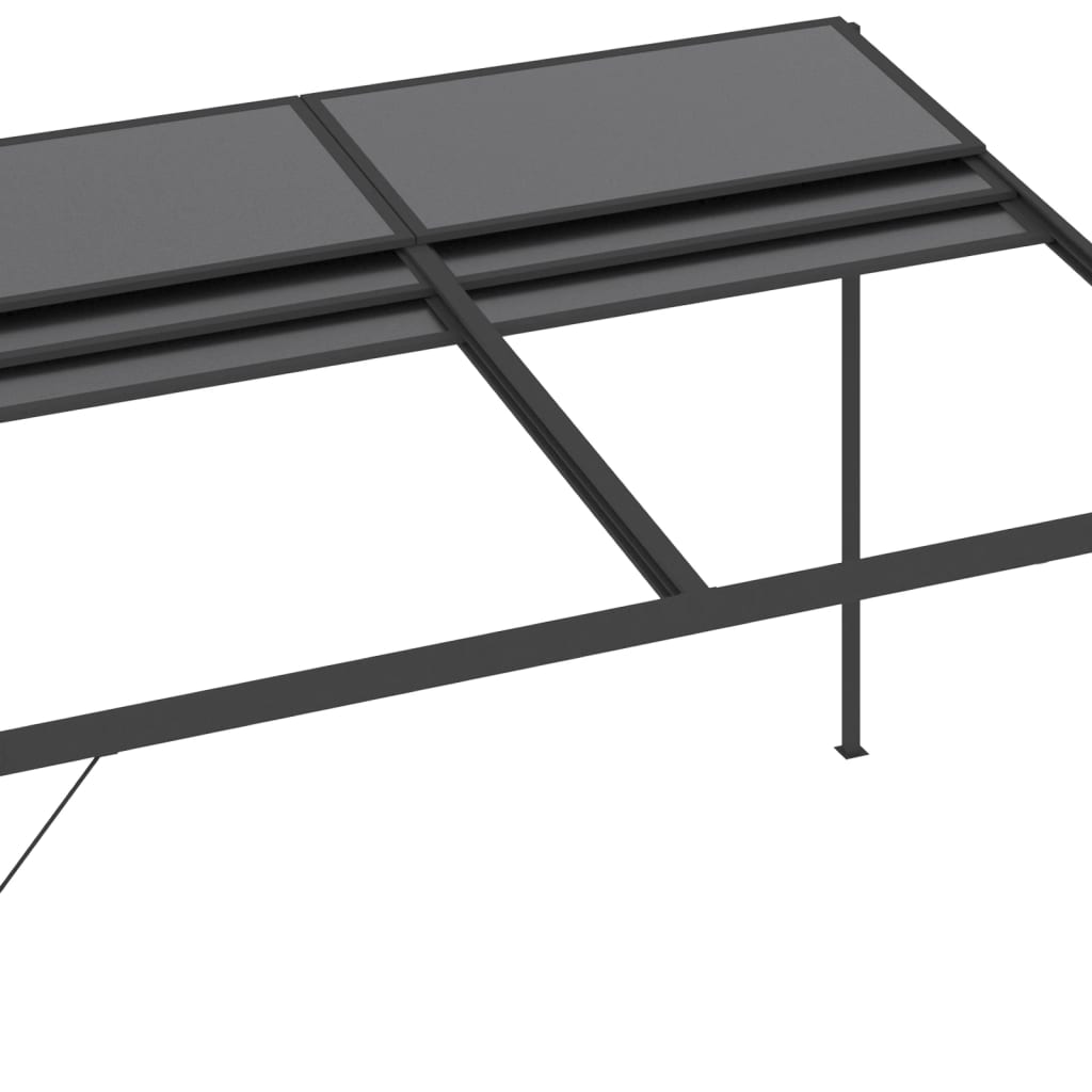 Paviljong med tak antrasitt 4x3x2,5 m aluminium og stål