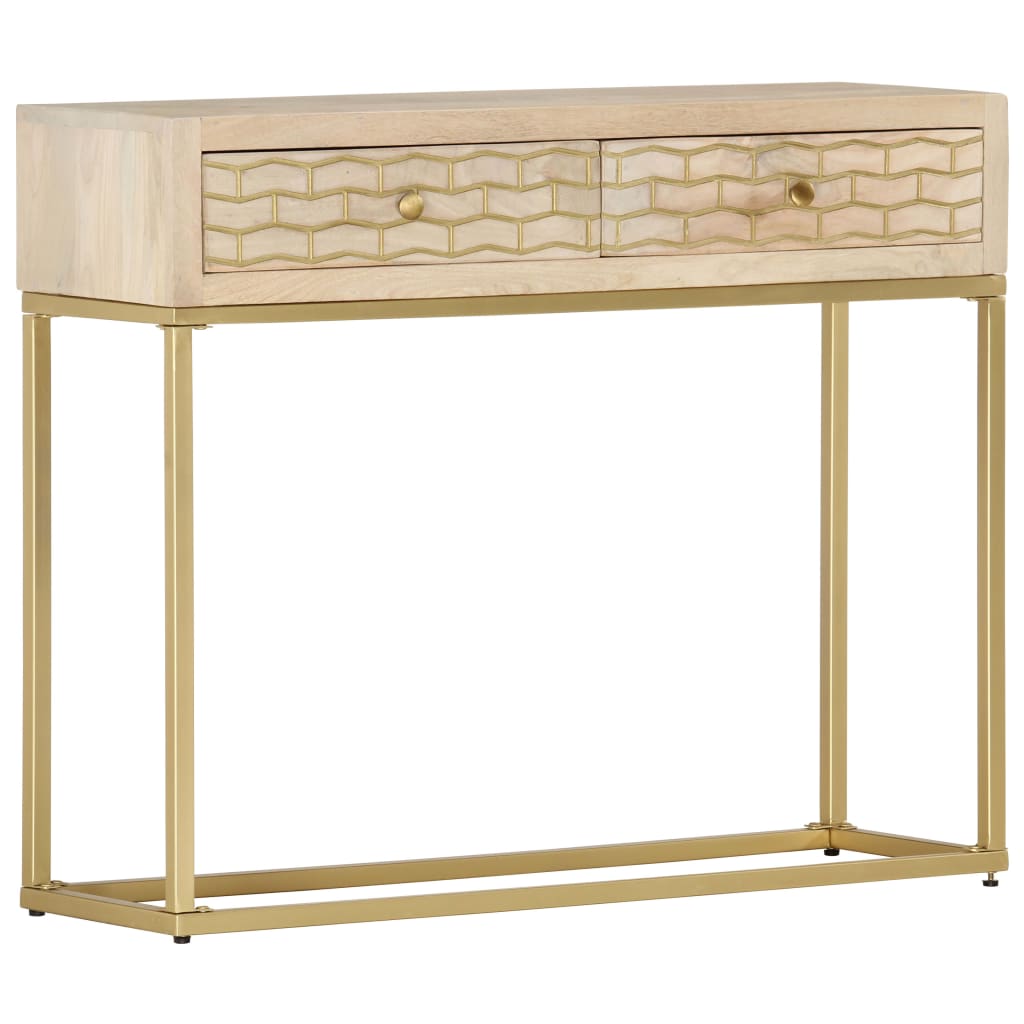 Konsollbord gull 90x30x75 cm heltre mango