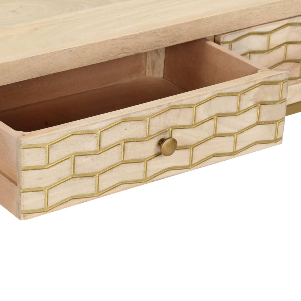 Konsollbord gull 90x30x75 cm heltre mango