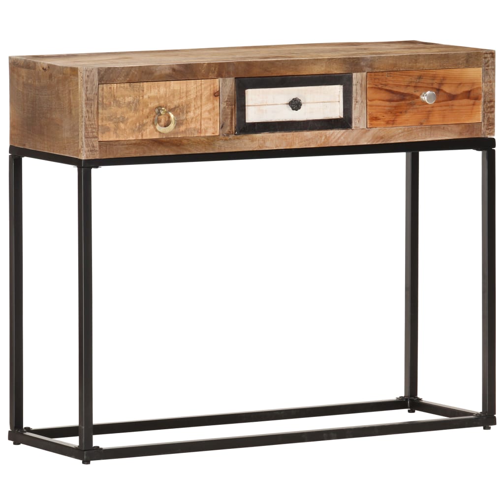 Konsollbord gyllen 90x30x75 cm gjenvunnet heltre