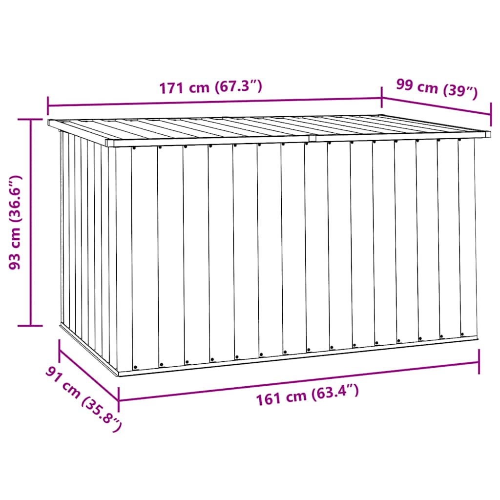 Oppbevaringskasse 171x99x93 cm brun