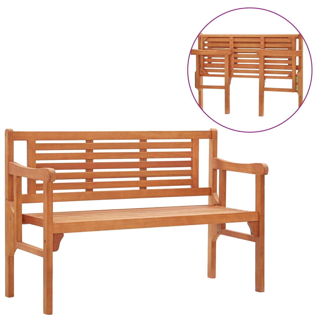 Sammenleggbar hagebenk 120 cm heltre eukalyptus