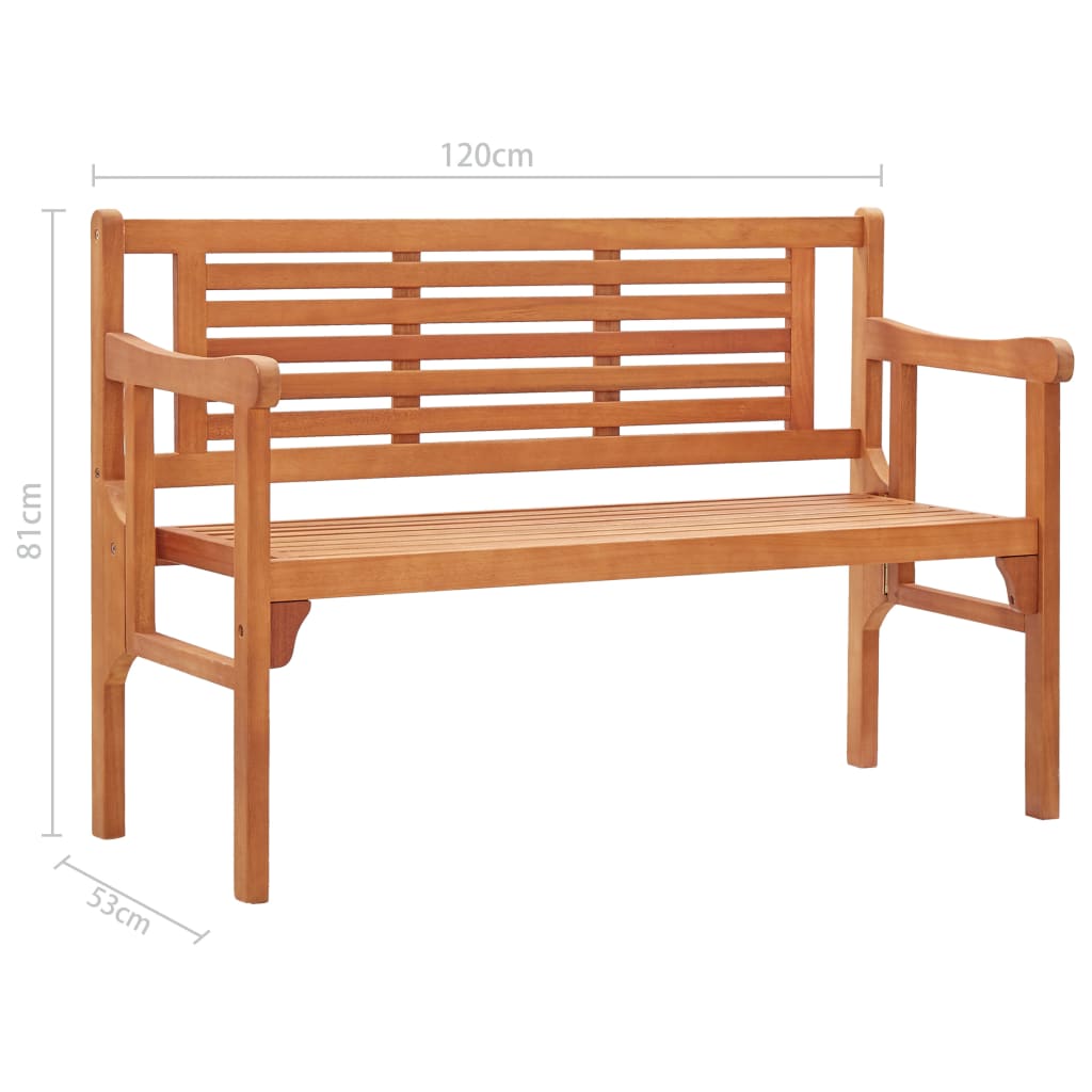 Sammenleggbar hagebenk 120 cm heltre eukalyptus
