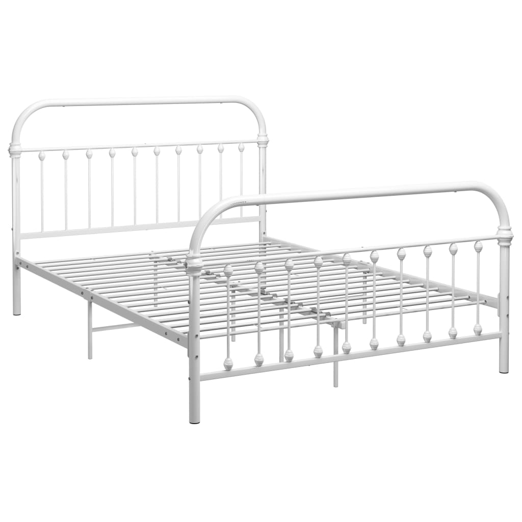 Sengeramme hvit metall 140x200 cm