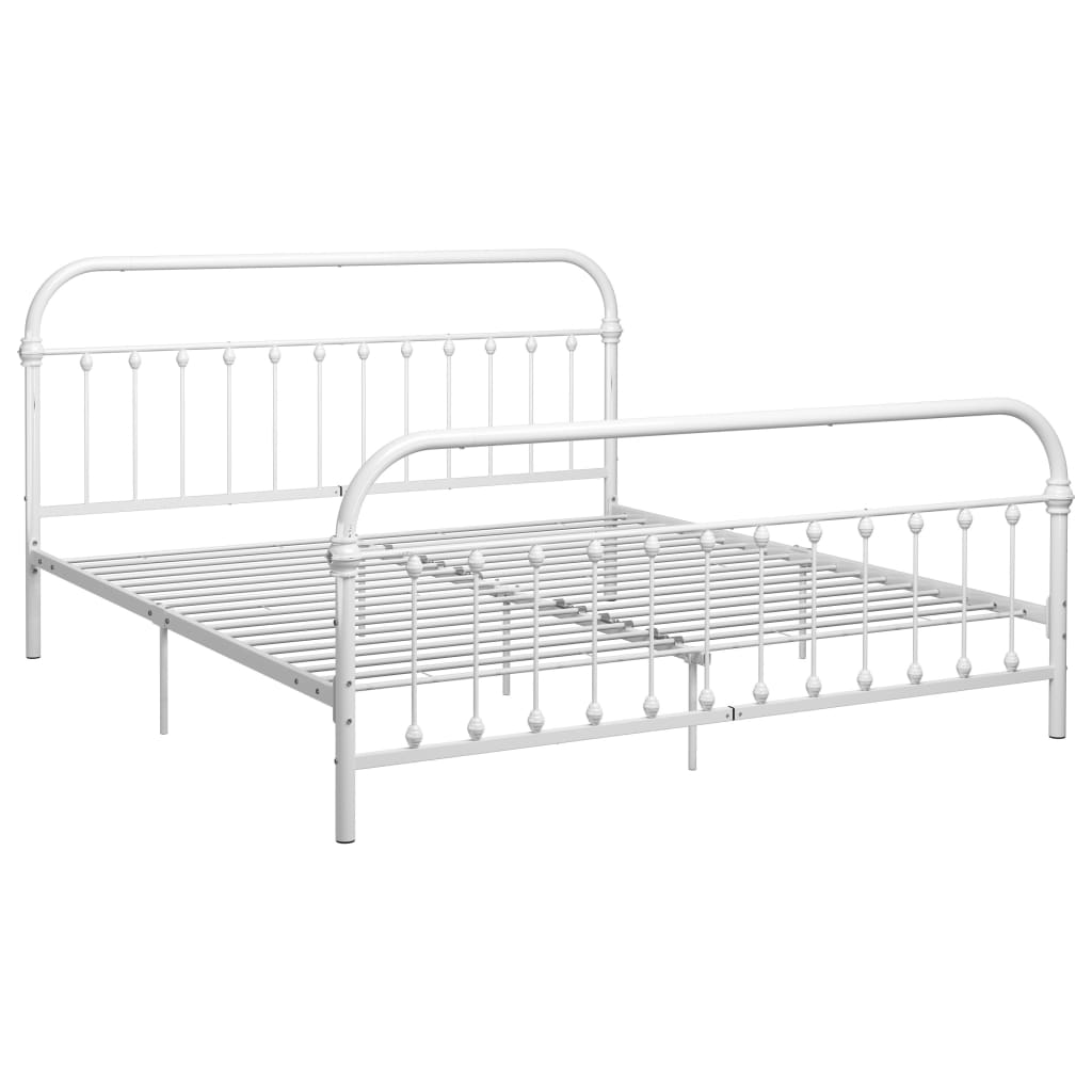 Sengeramme hvit metall 180x200 cm