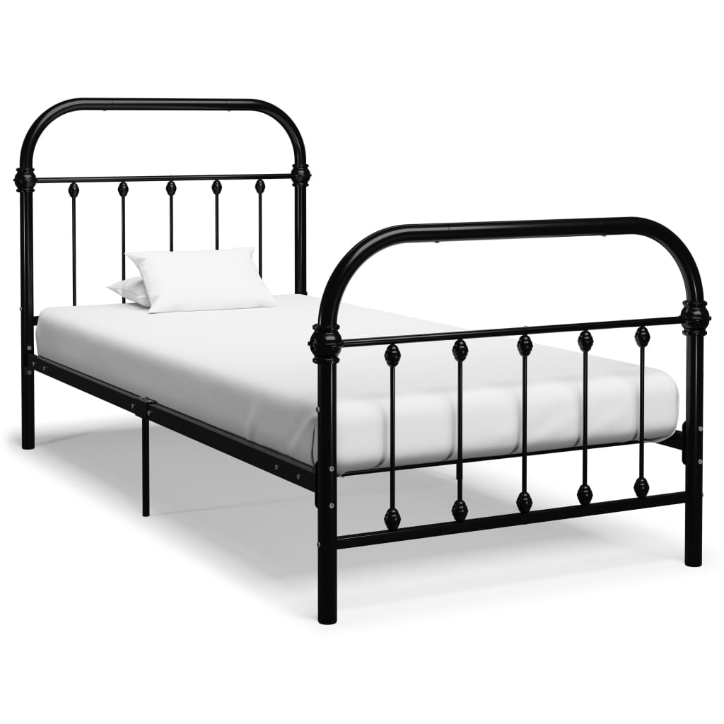 Sengeramme svart metall 90x200 cm