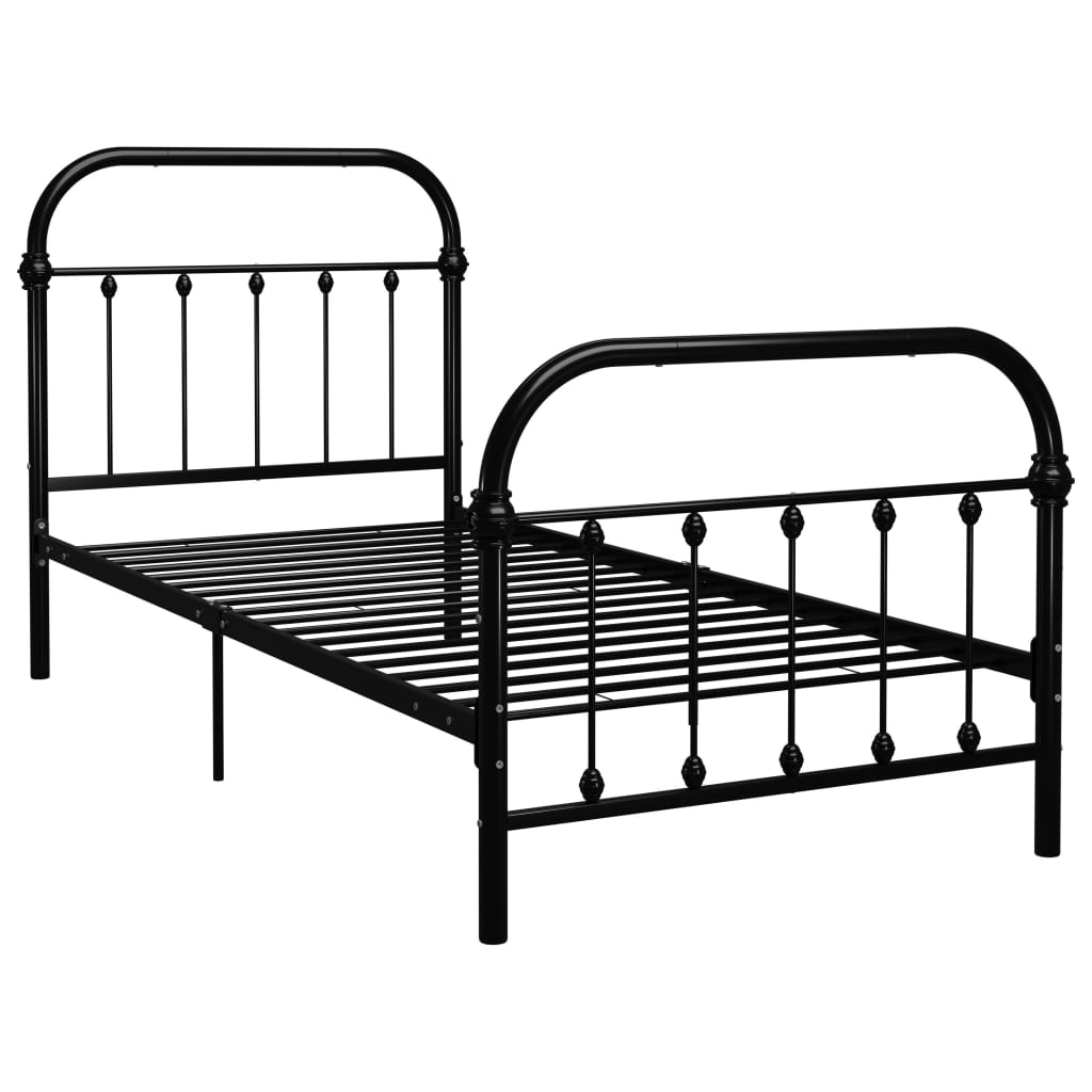 Sengeramme svart metall 90x200 cm
