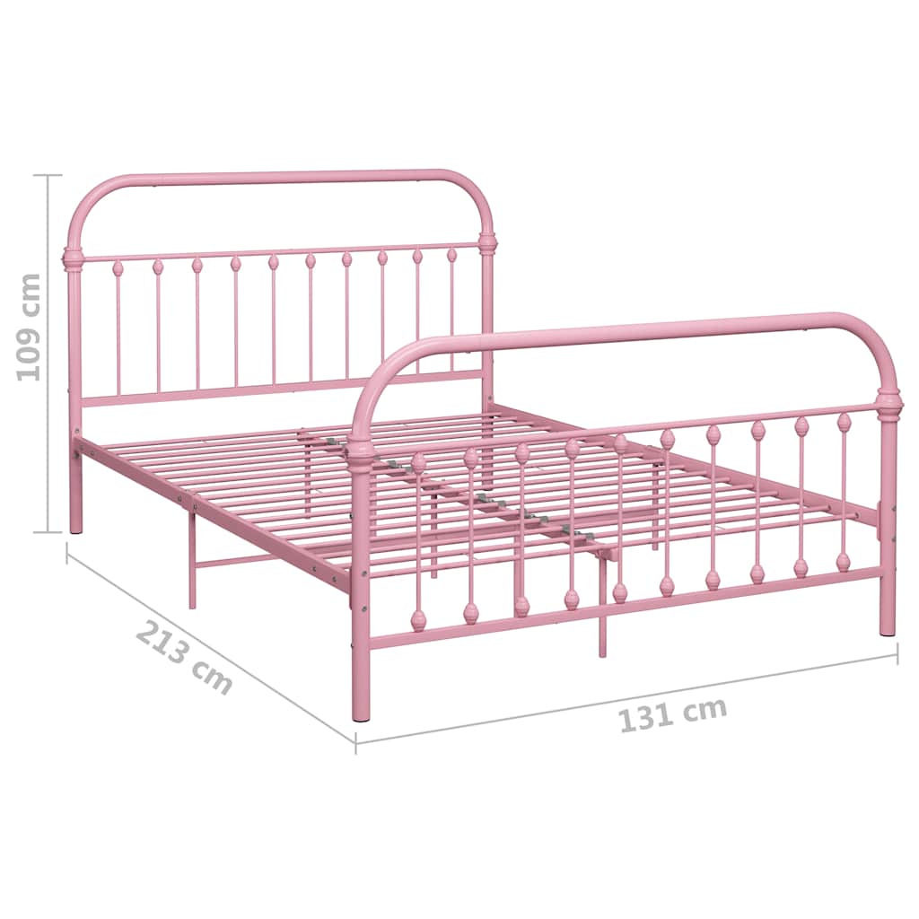 Sengeramme rosa metall 120x200 cm