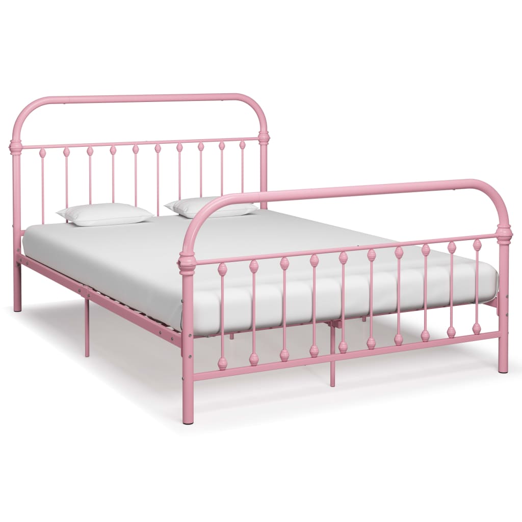 Sengeramme rosa metall 160x200 cm