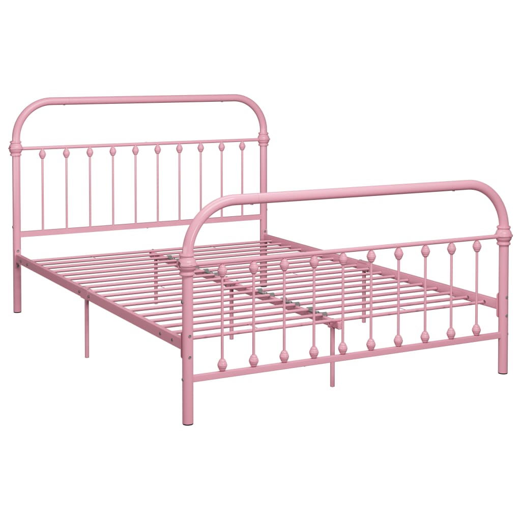 Sengeramme rosa metall 160x200 cm
