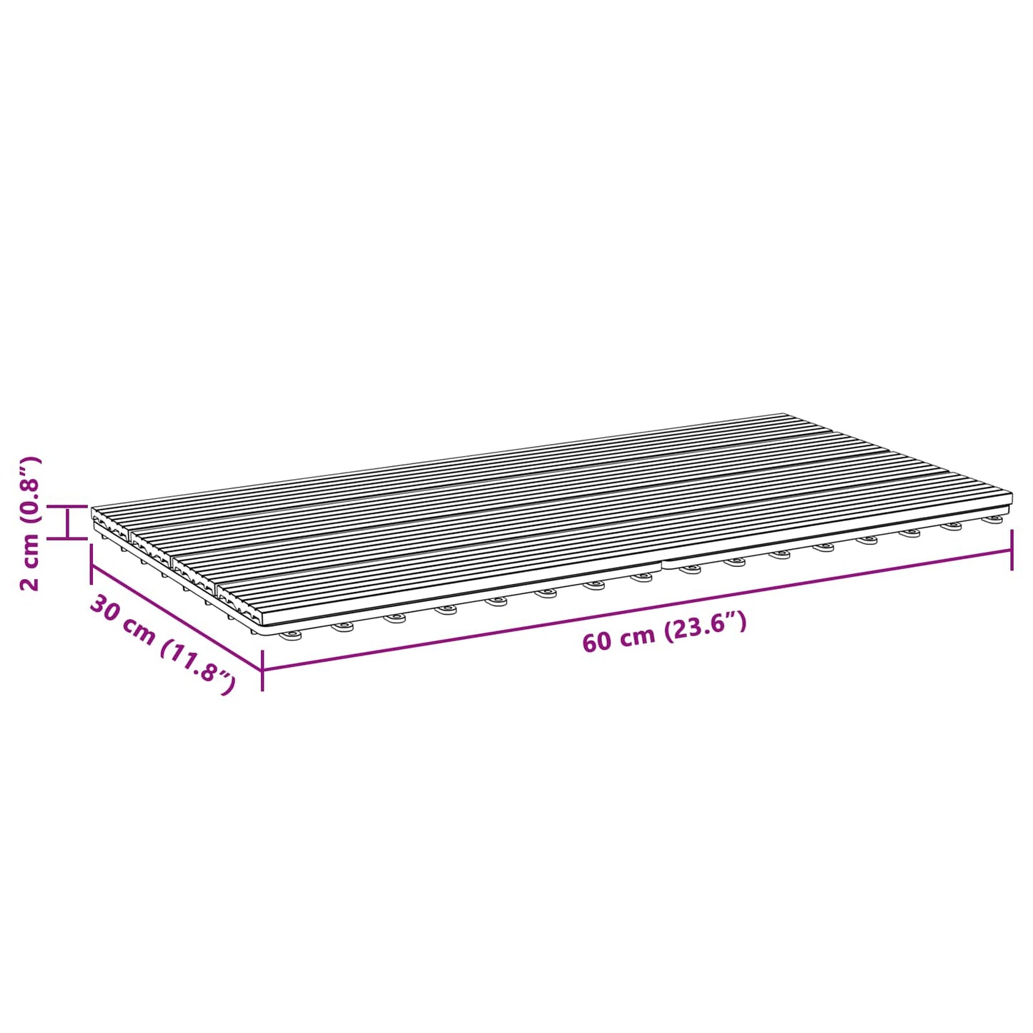 Terrasseflis 6 pcs Brun 60 x 30 cm WPC