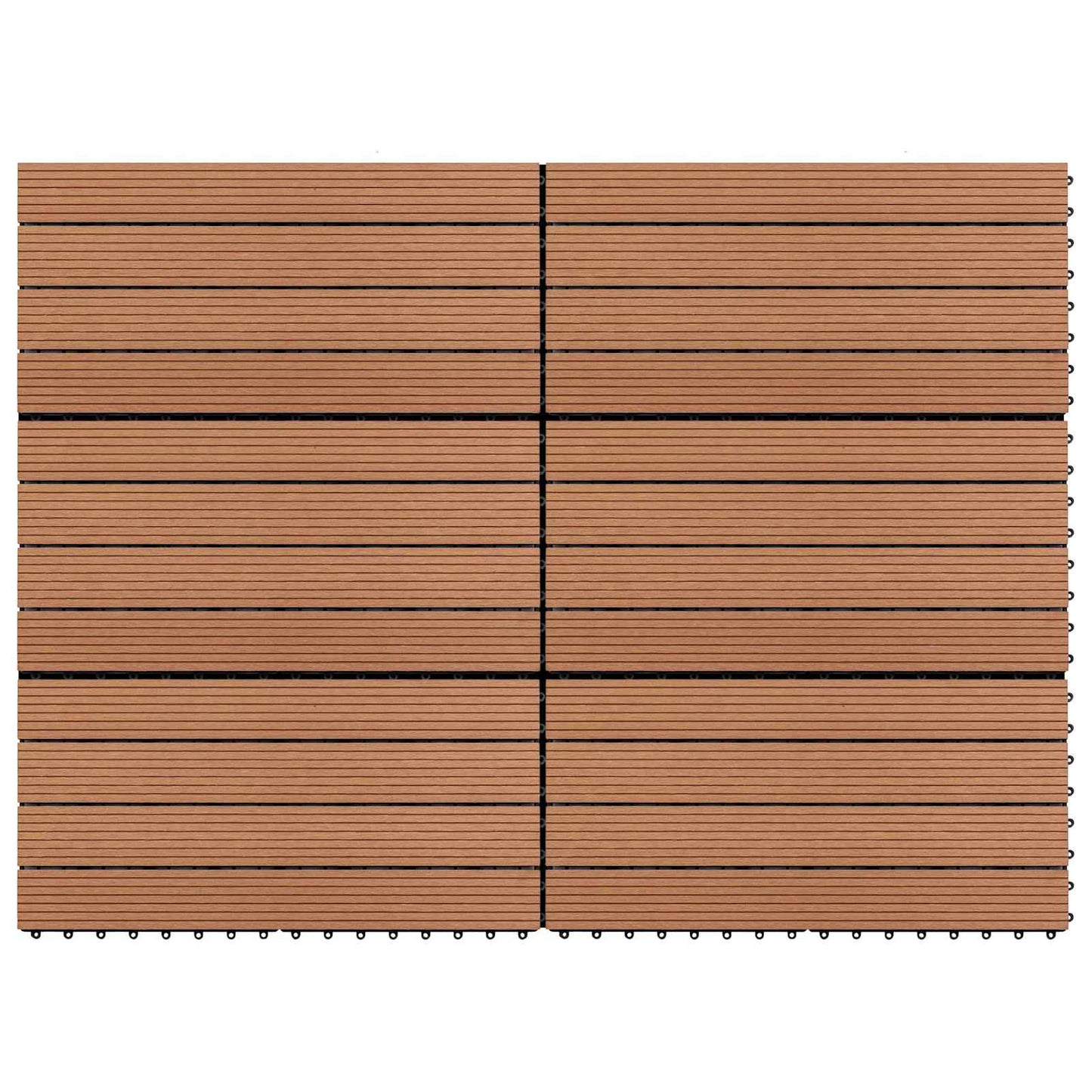 Terrasseflis 6 pcs Brun 60 x 30 cm WPC