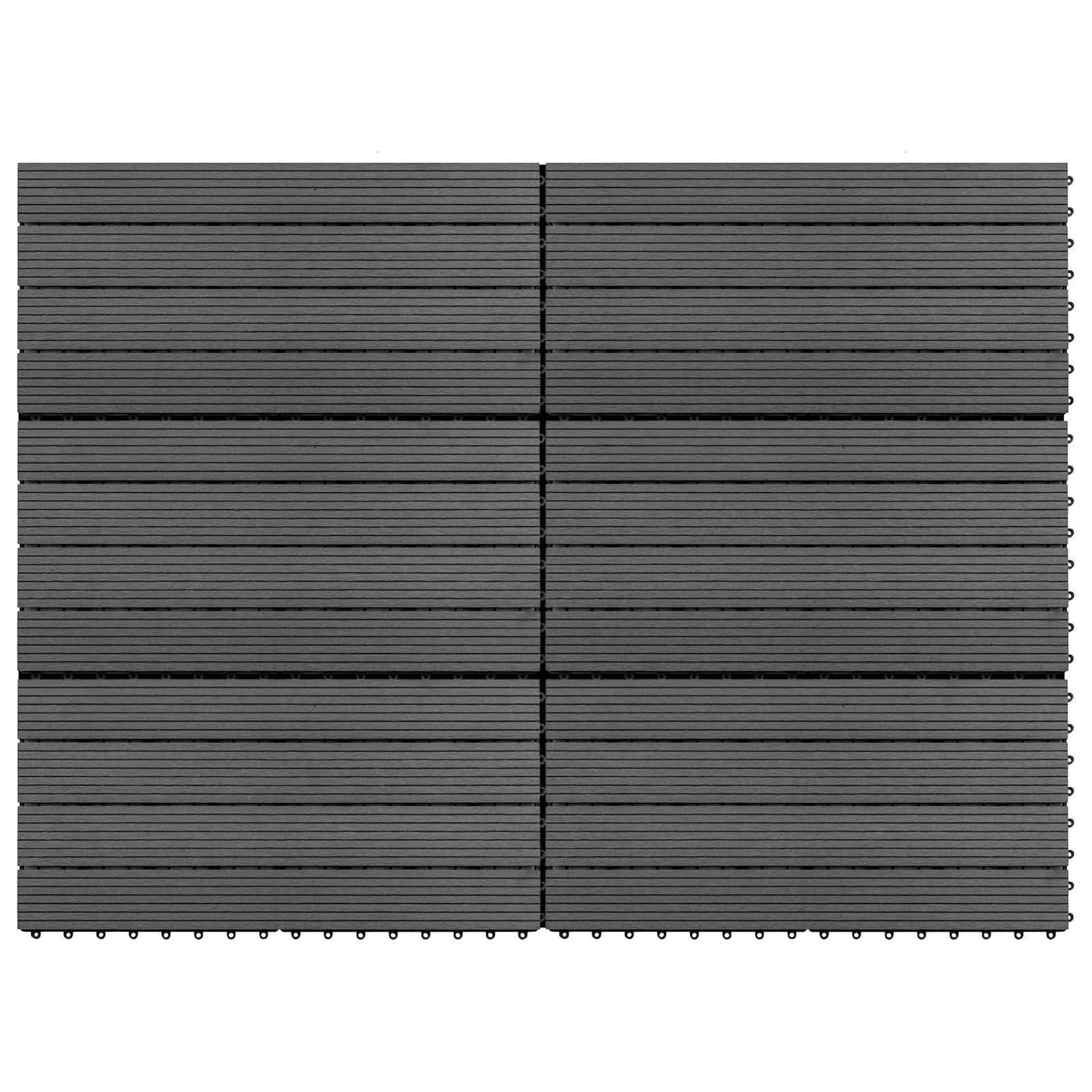 Terrasseflis 6 pcs Grå 60 x 30 cm WPC