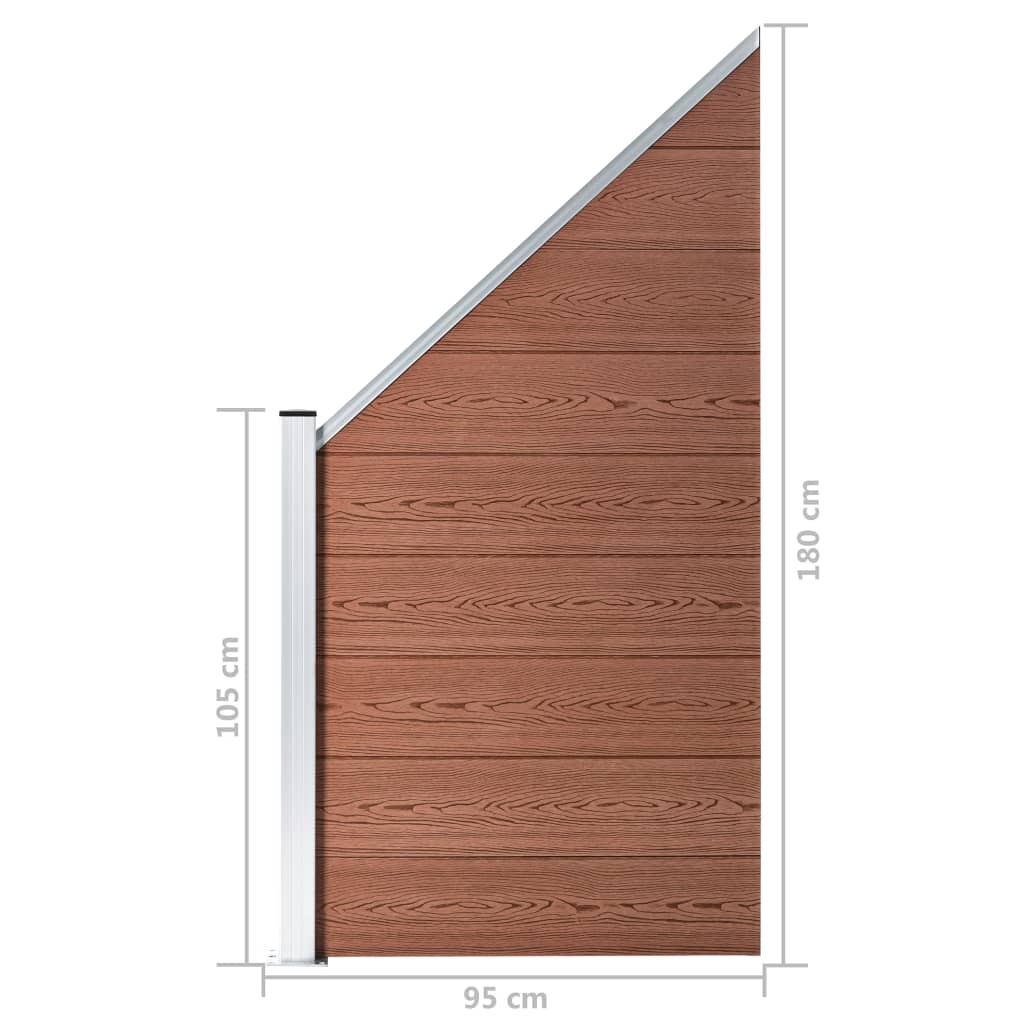 Gjerdepanel WPC 95x(105-180) cm brun