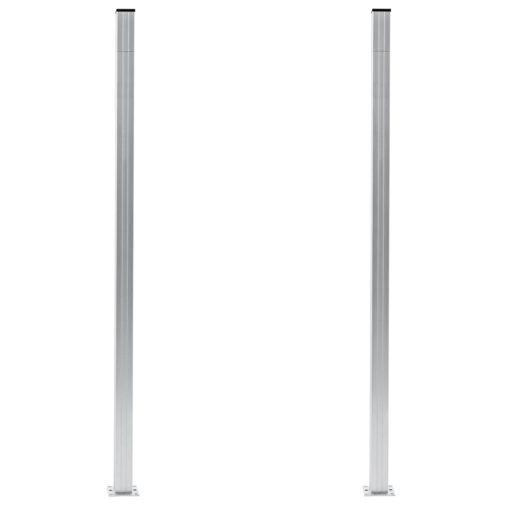Gjerdestolper 2 stk aluminium 185 cm vidaXL