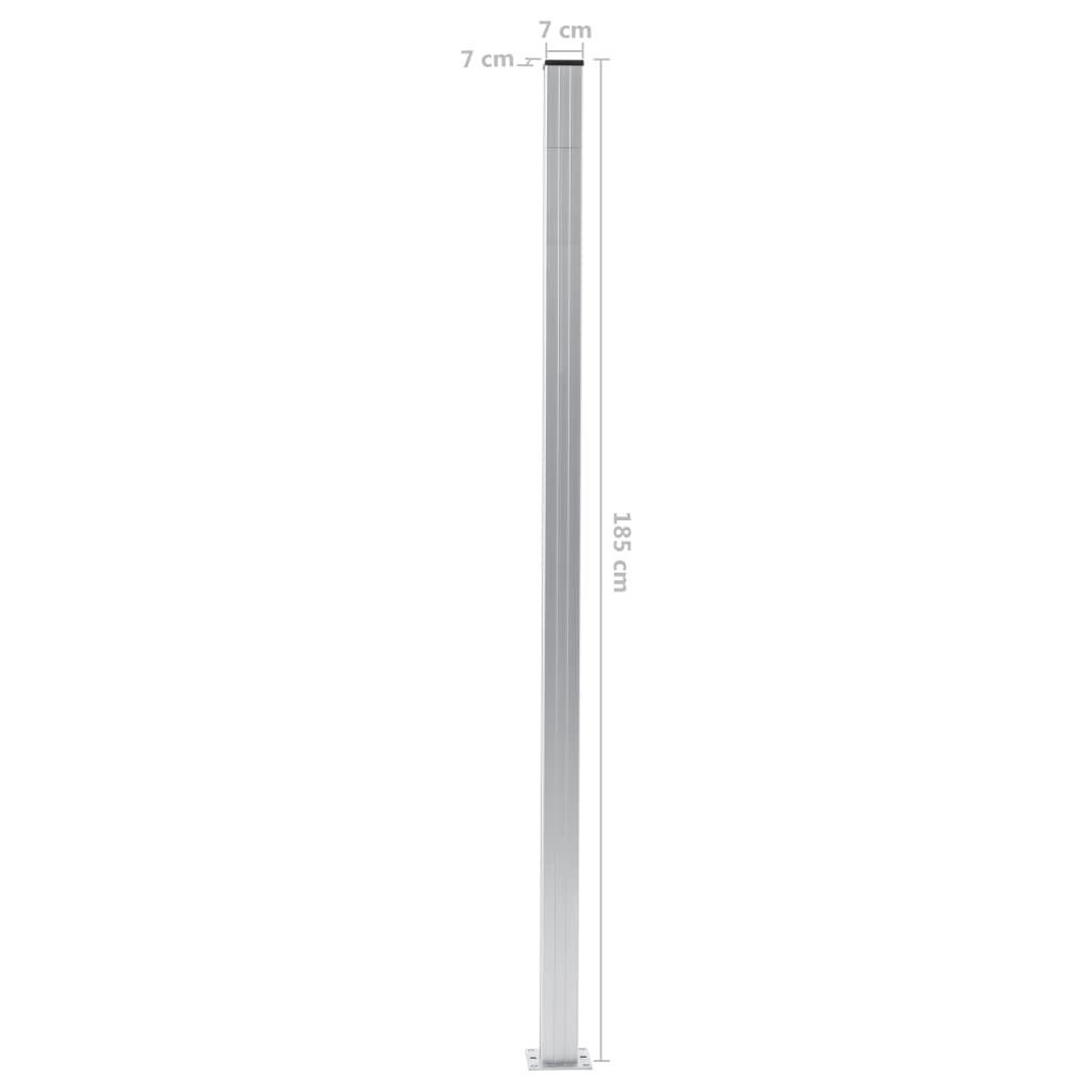 Gjerdestolper 2 stk aluminium 185 cm vidaXL