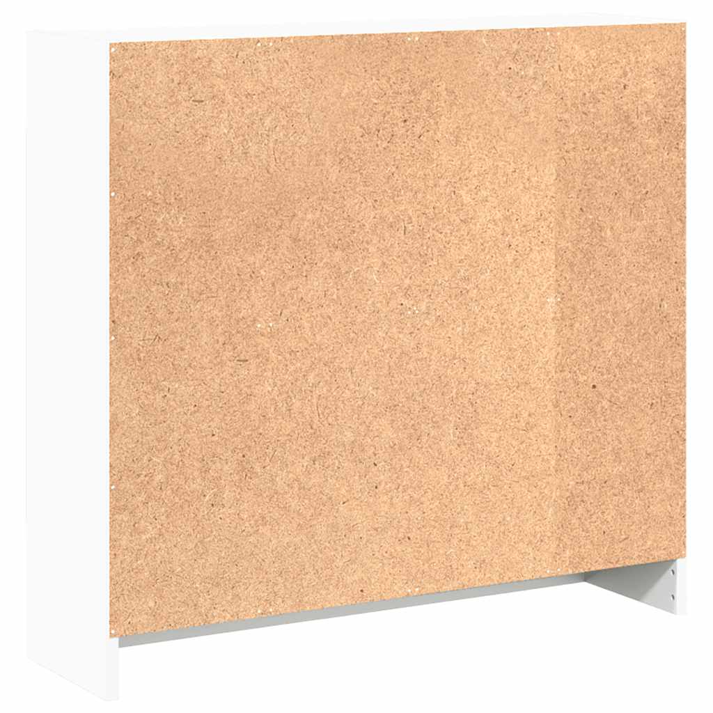 Bokhylle hvit 80x24x75 cm konstruert tre