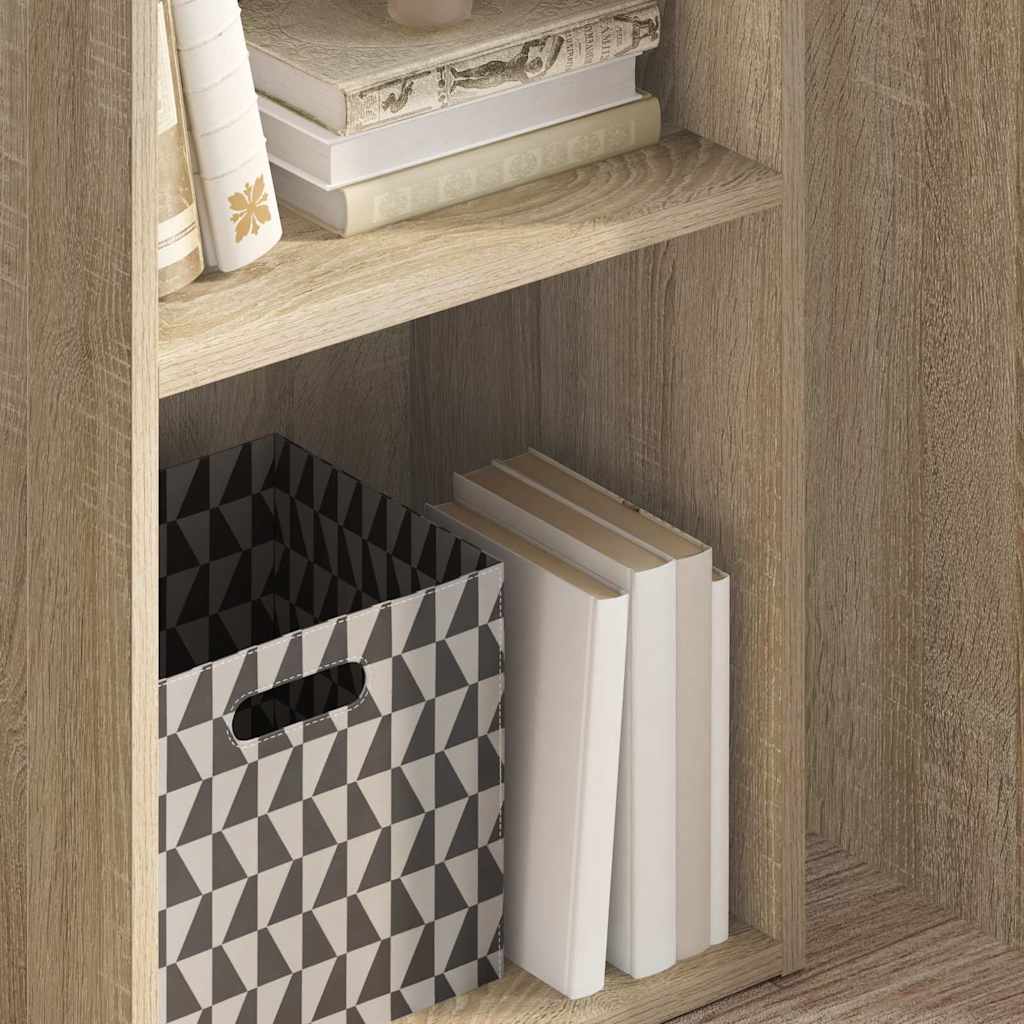 Bokhylle 2 nivåer sonoma eik 40x30x76,5 cm konstruert tre