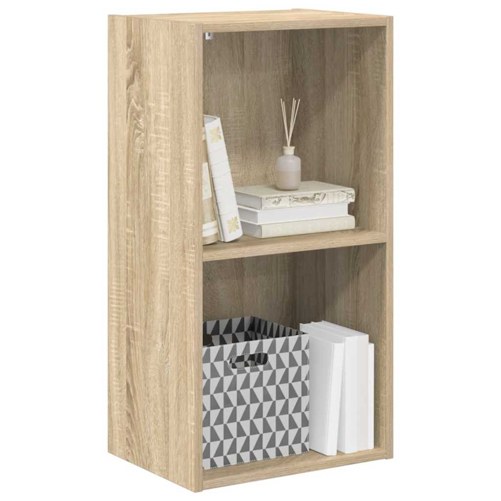 Bokhylle 2 nivåer sonoma eik 40x30x76,5 cm konstruert tre
