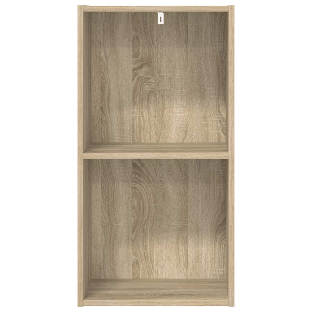 Bokhylle 2 nivåer sonoma eik 40x30x76,5 cm konstruert tre