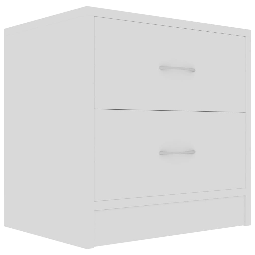 Nattbord 2 stk hvit 40x30x40 cm konstruert tre