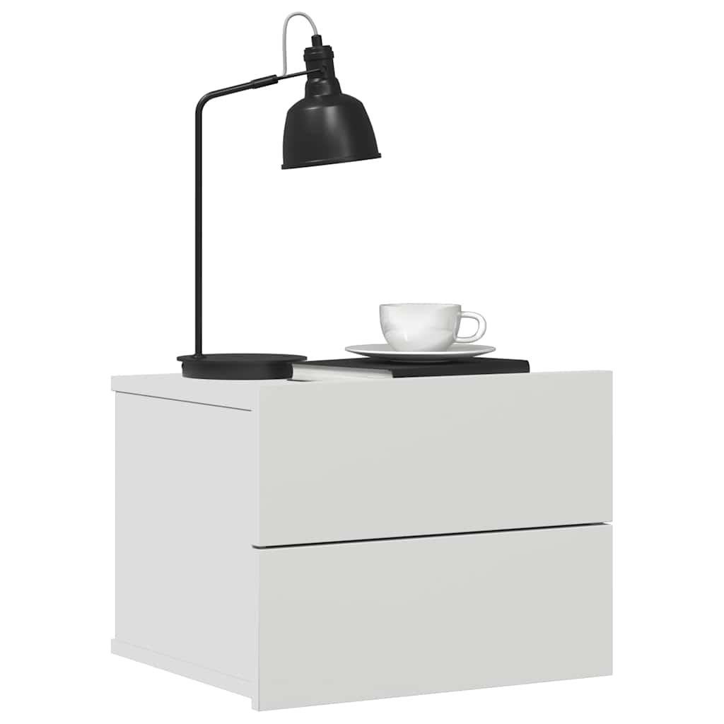 Nattbord hvit 40x30x30 cm konstruert tre