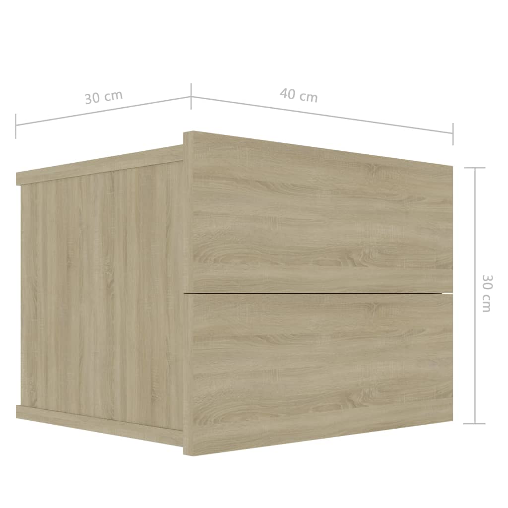 Nattbord 2 stk sonoma eik 40x30x30 cm konstruert tre