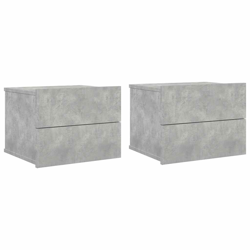 Nattbord 2 stk betonggrå 40x30x30 cm konstruert tre