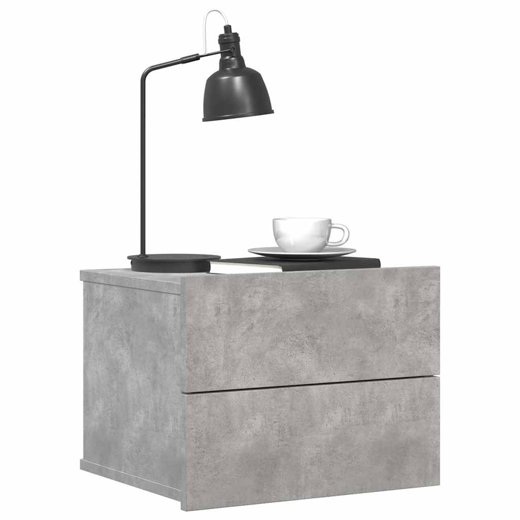 Nattbord 2 stk betonggrå 40x30x30 cm konstruert tre